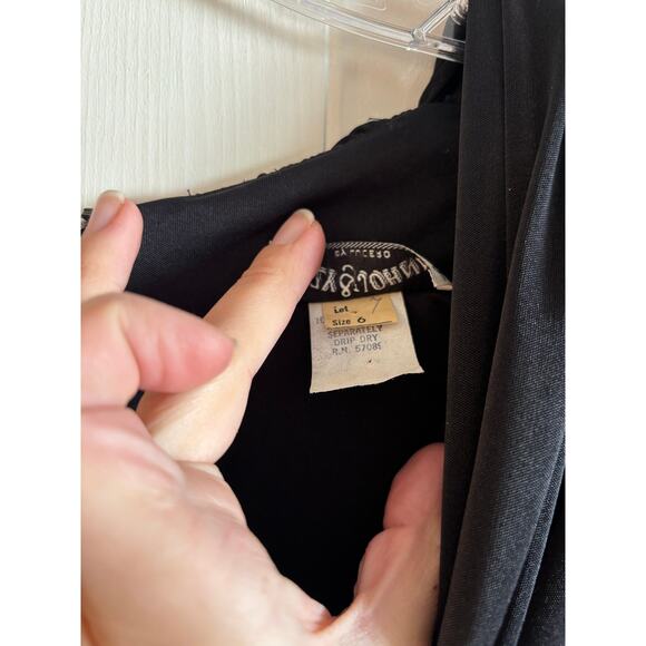 Vintage Lizzy & Johnny By Lucero Black Sequins Jumpsuit Plisse Disco 1980’s 6 - Picture 8 of 12